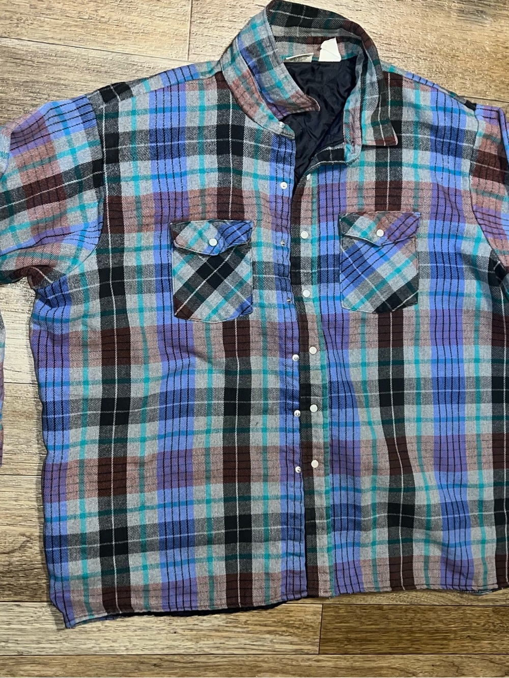 Vintage FiveBrother Men's Plaid Button-Down jacket